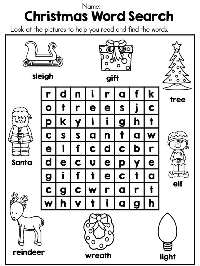 Printable Word Searches For Kindergarteners Free Printable New Year