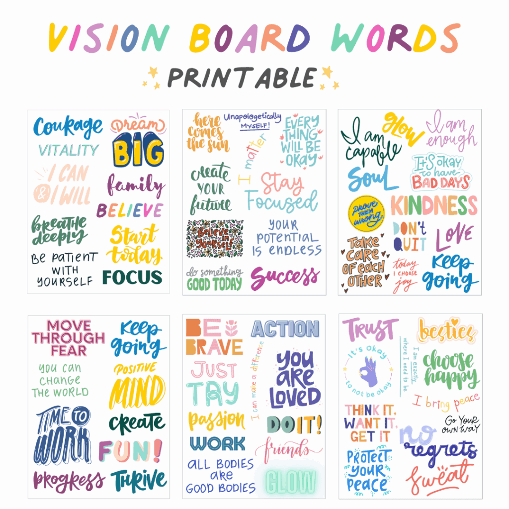 Printable Words For Vision Board Dev onallcylinders