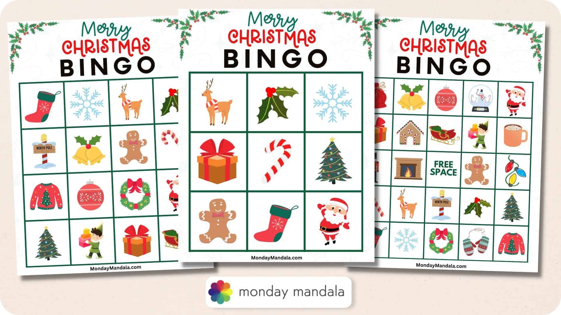 Printable Xmas Bingo Cards FREE Printable HQ