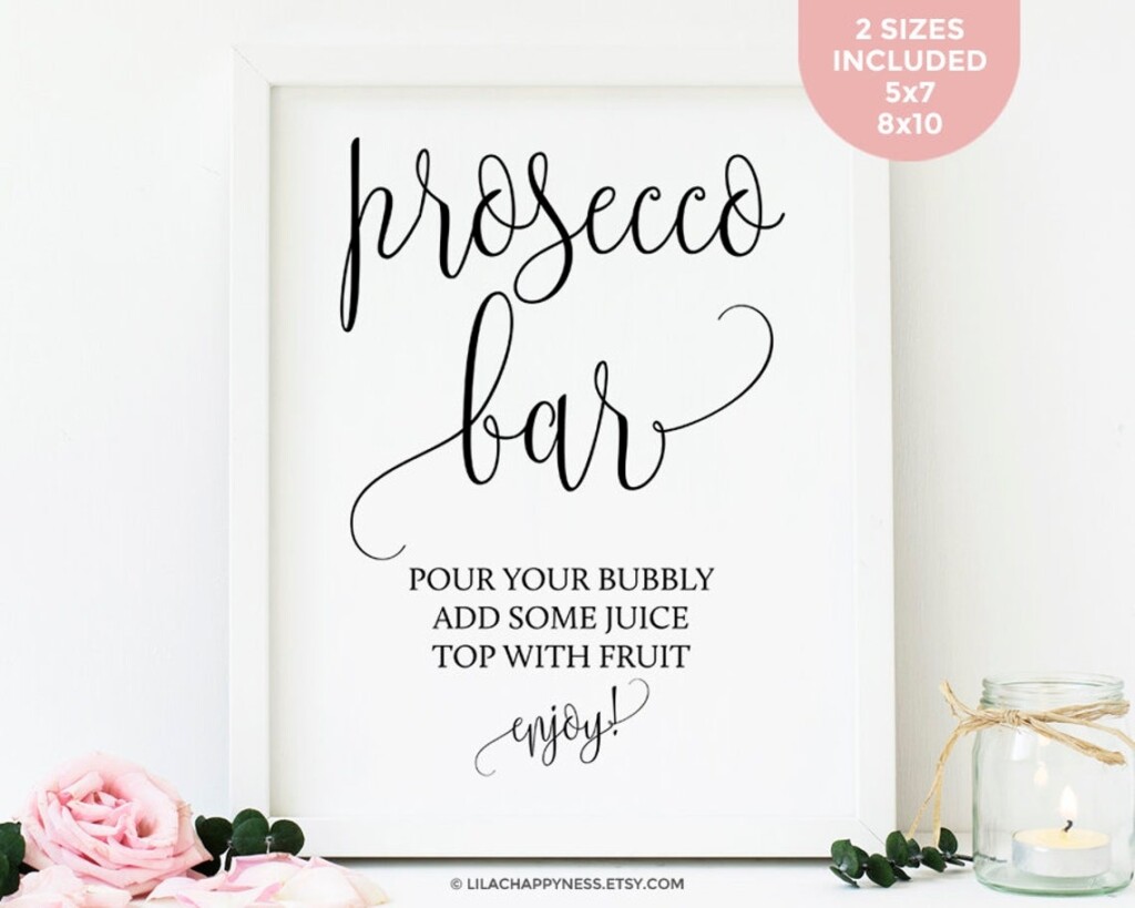 Prosecco Bar Sign Printable Free Printable Free Templates