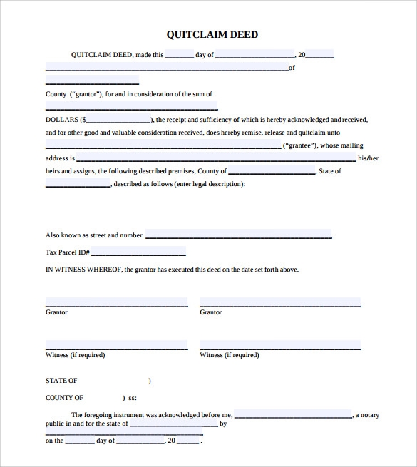 Quitclaim Deed Printable Form Printable Forms Free Online