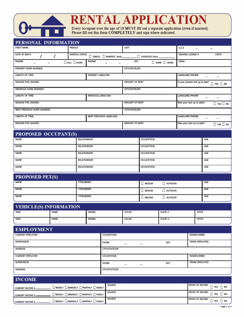Rental Application Pdf Property Management Forms In 2019 Being A 