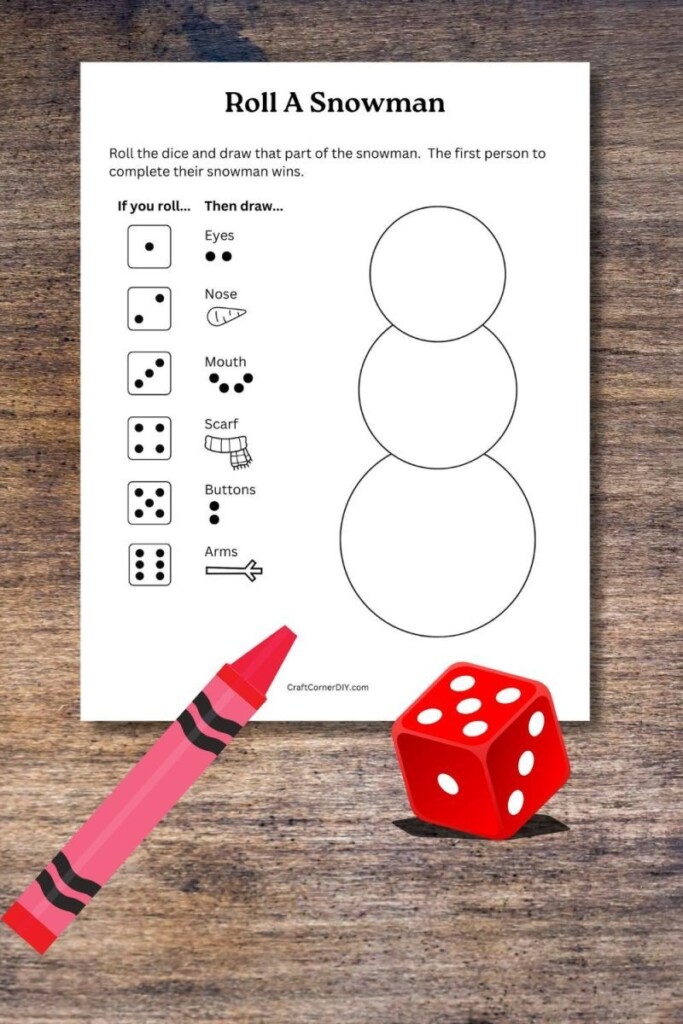 Roll A Snowman Game For Kids Free Printable Snowman Games Christmas 