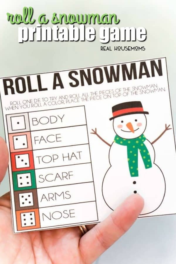 Roll A Snowman Printable Game Real Housemoms