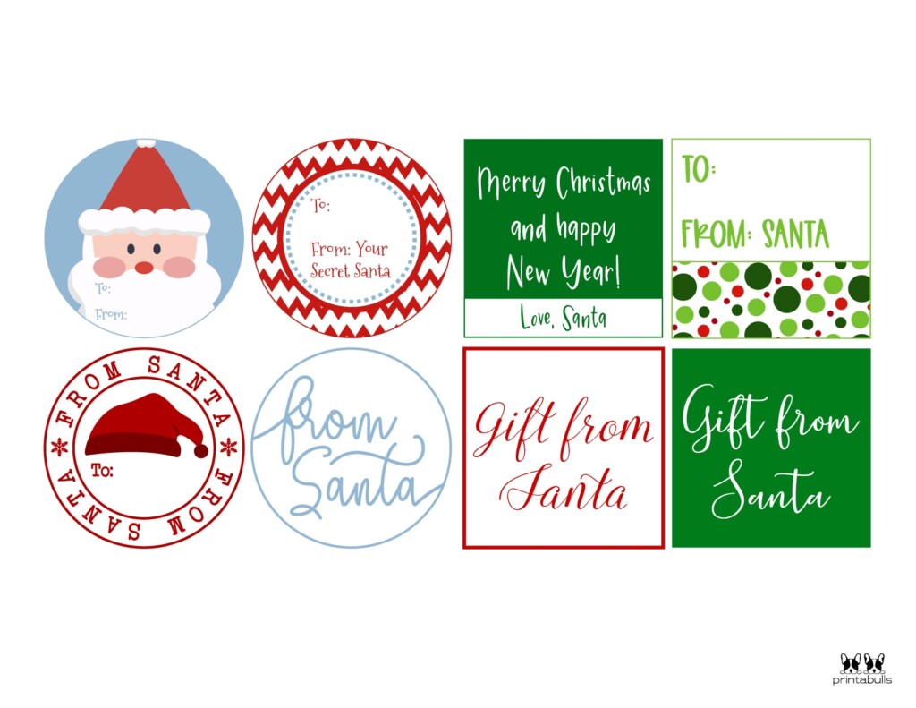 Santa Gift Tags 80 Free Printable Tags Labels PrintaBulk