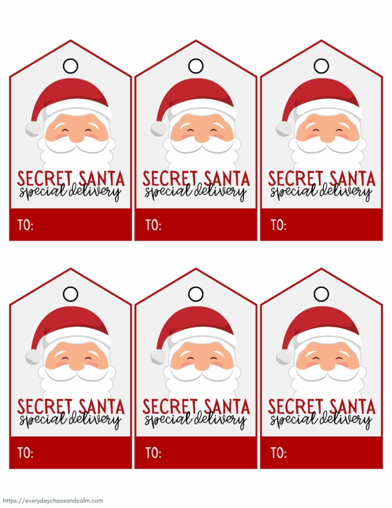 Secret Santa Gift Tags Printable Free Dev onallcylinders
