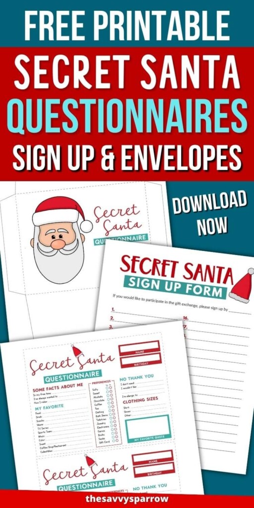 Secret Santa Questions Free Printable