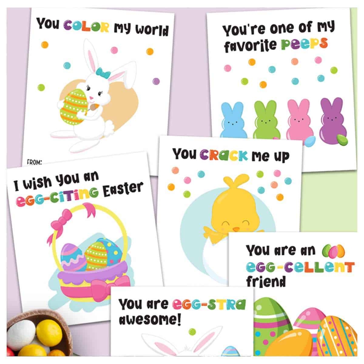 Set Of 6 Free Printable Easter Cards For Kids