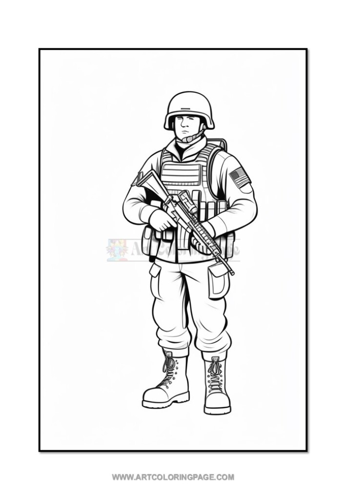 Soldier Inside Cave Coloring Page Printable Vol 6 For All Age