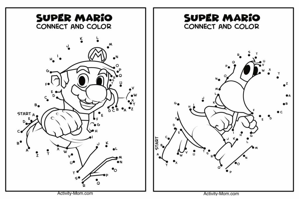 Super Mario Dot To Dot Activity For Kids free Printable The 