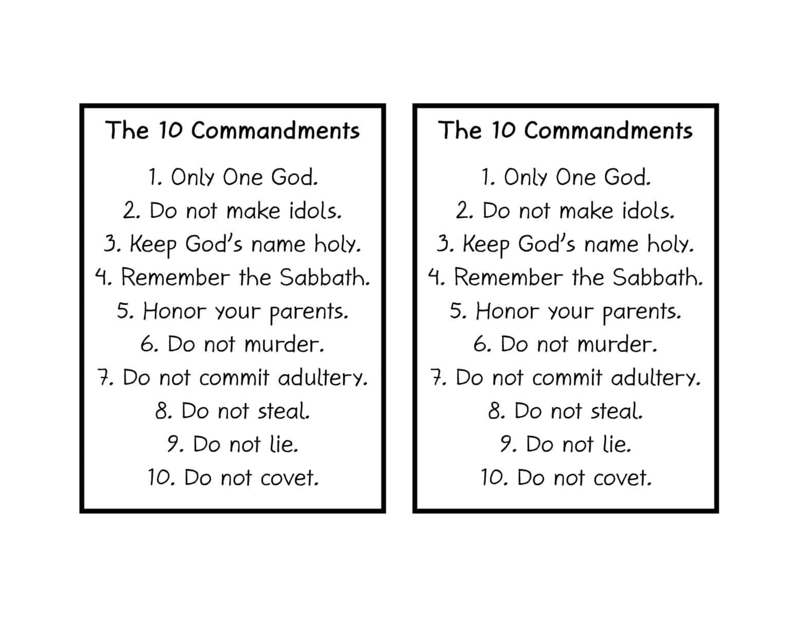 Ten Commandments For Kids Worksheets Library