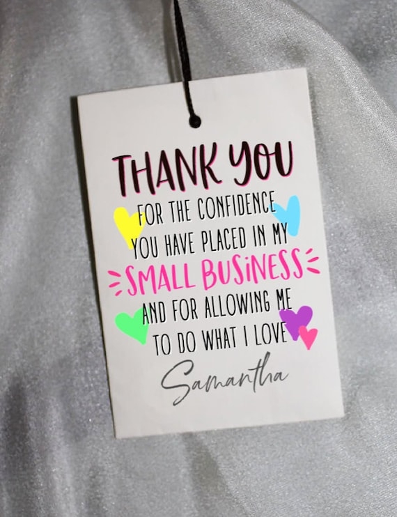 Thank You For Supporting My Small Business Cards Printable