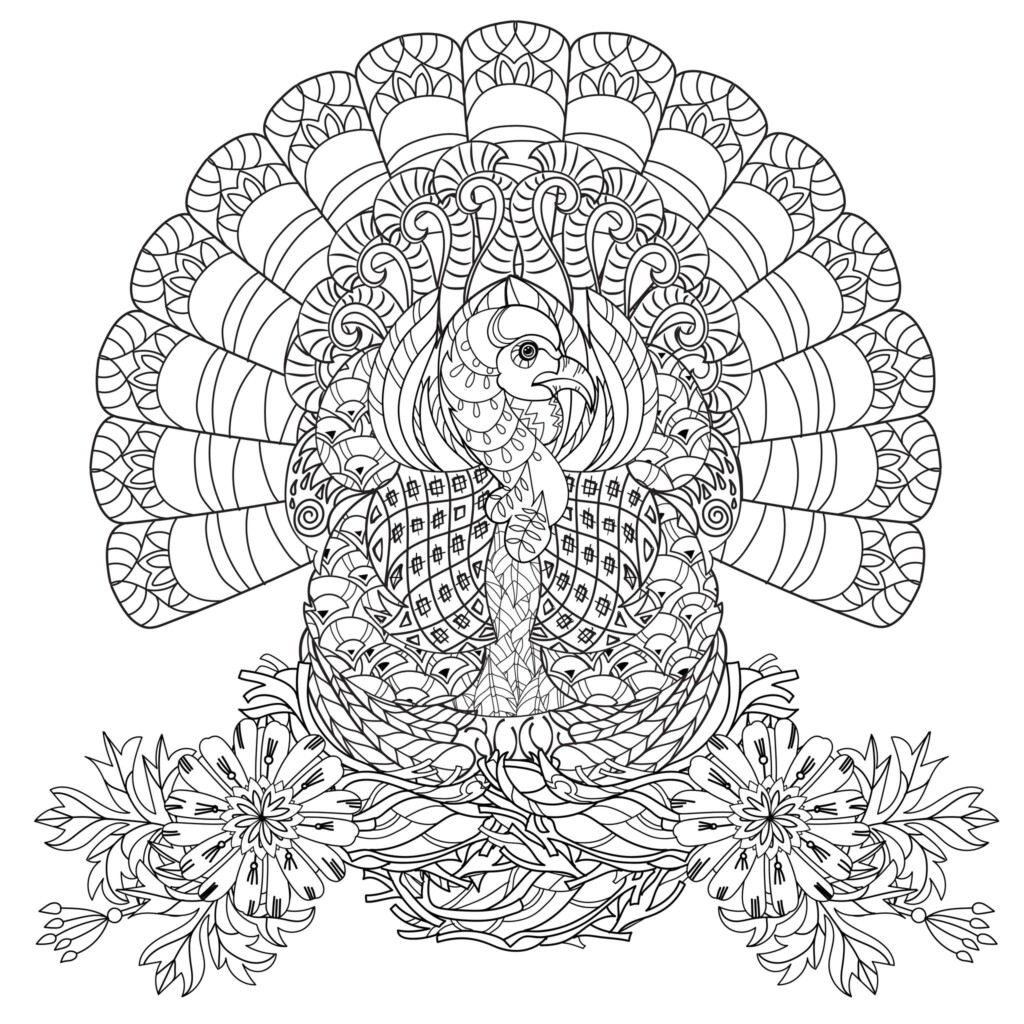 Thanksgiving Turkey Thanksgiving Adult Coloring Pages