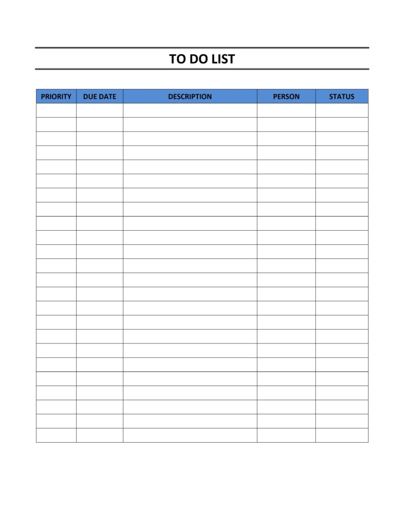 To Do List Template Word Printable Printable Templates