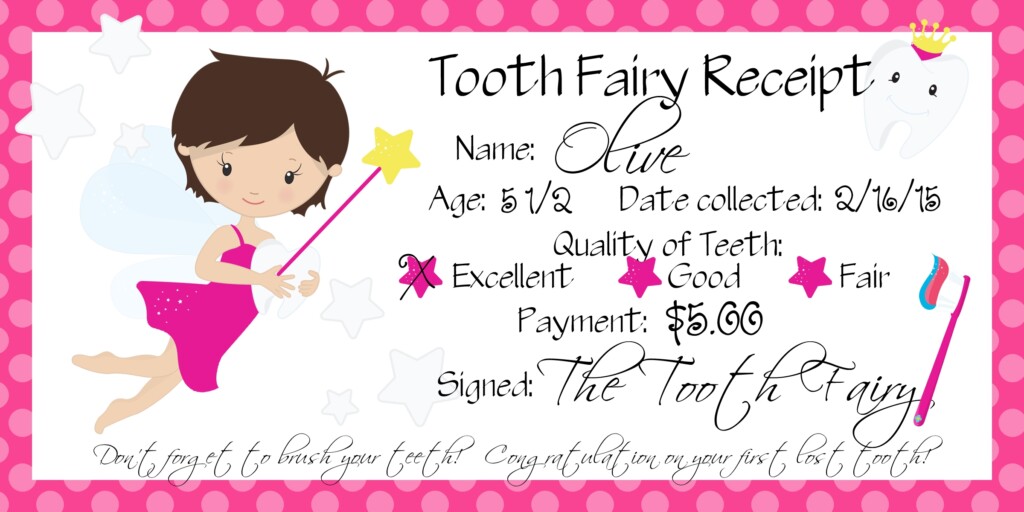 Tooth Fairy Note Printable Free Printable Word Searches