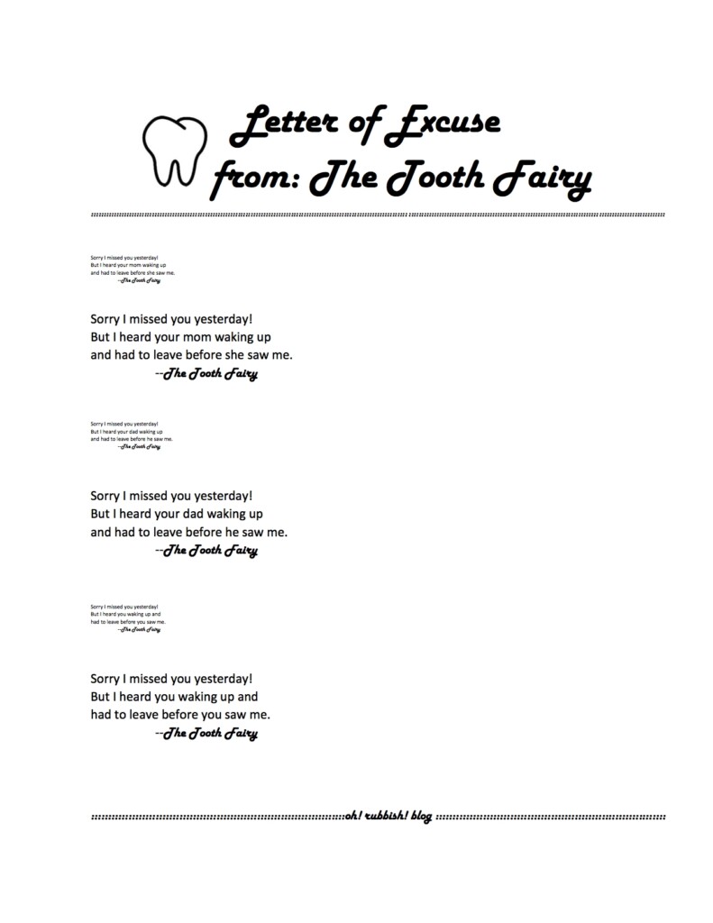 Tooth Fairy Notes Printable Free Schajais