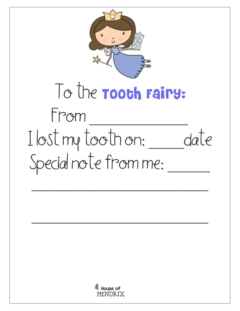Tooth Fairy Printable Note Dev onallcylinders