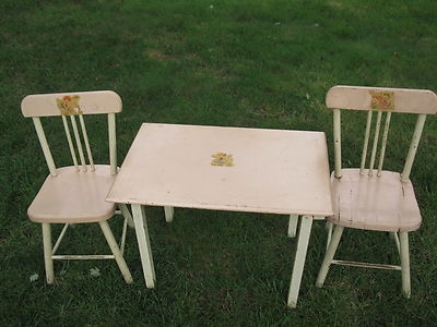 Vintage Childs Table 2 Chairs By Paris Mfg Co A Stool Made In 