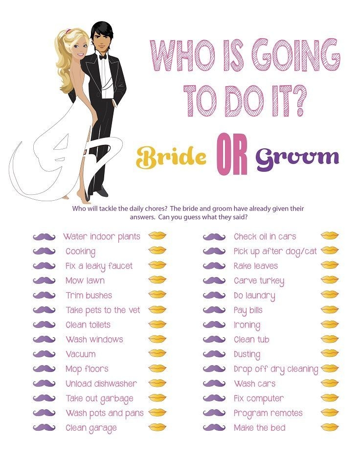 Wedding Shower Games Printable