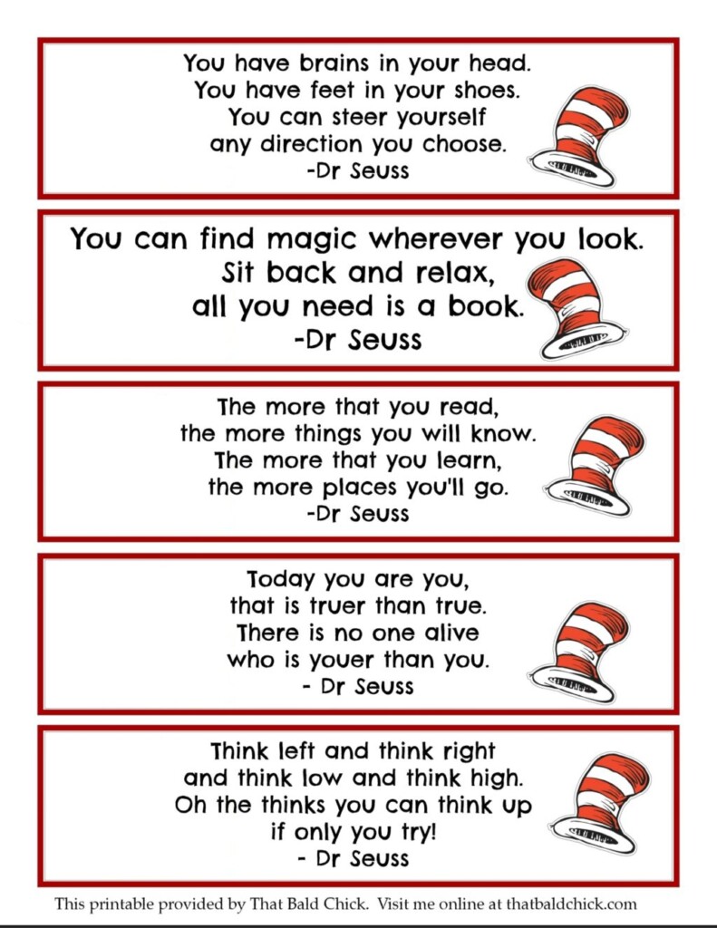 13 Dr Seuss Printables Free Bookmarks