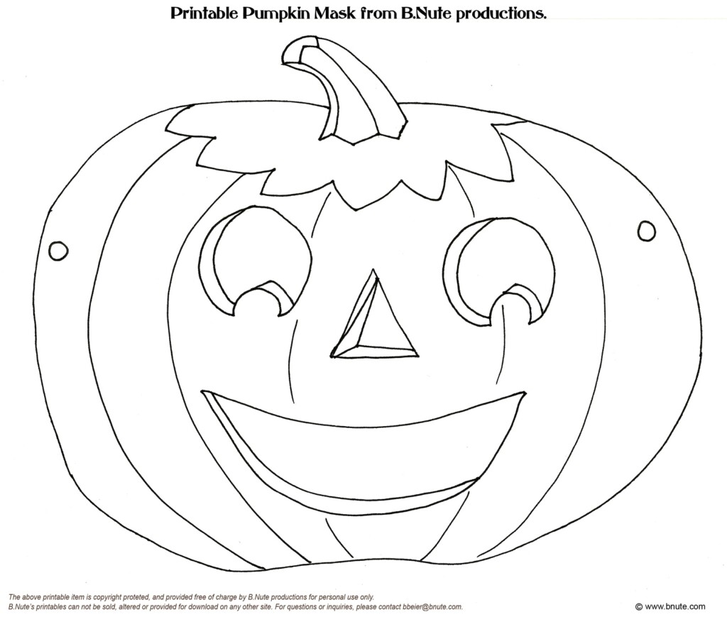 Bnute Productions Old Fashioned Halloween Party Printable Halloween Mask Art Activity