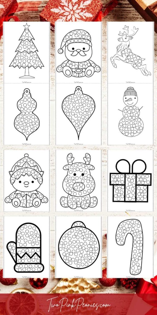 Christmas Dot Marker Printable 14 Pages Instant Download 