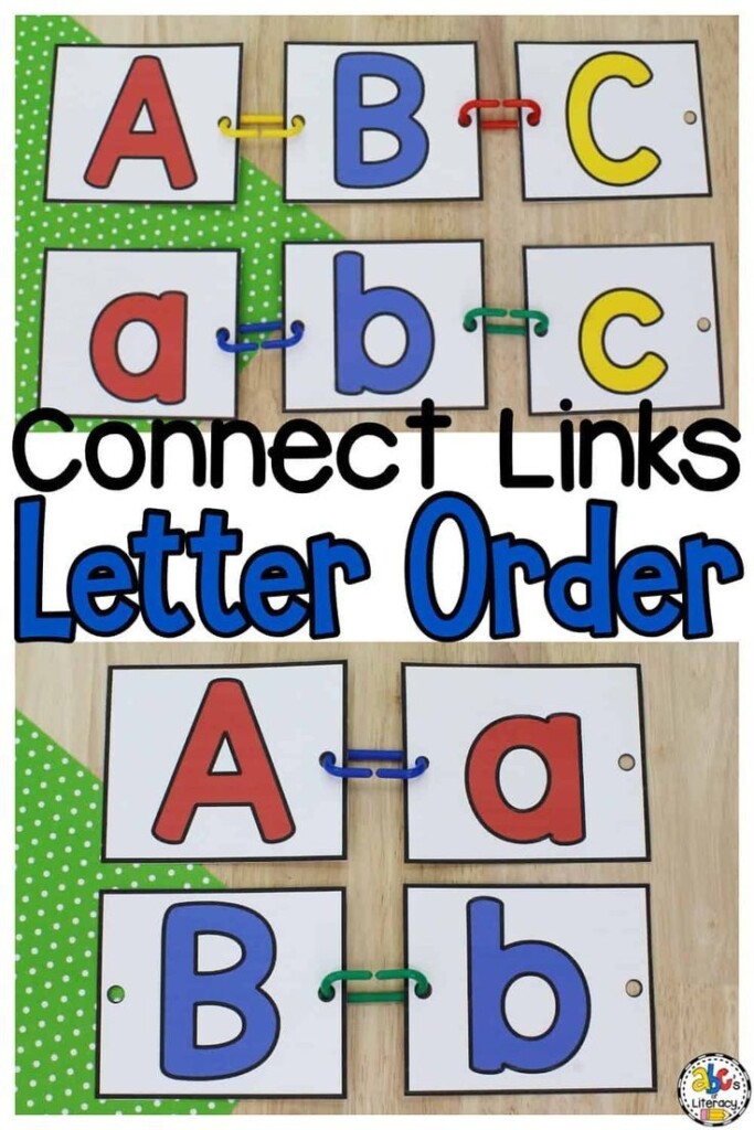 Connect Links Letter Order Activity For Preschool Kindergarten