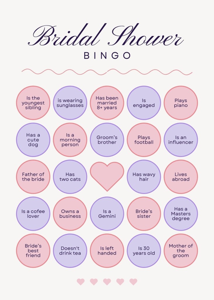 Customize 72 Bridal Shower Bingo Card Templates Online Canva