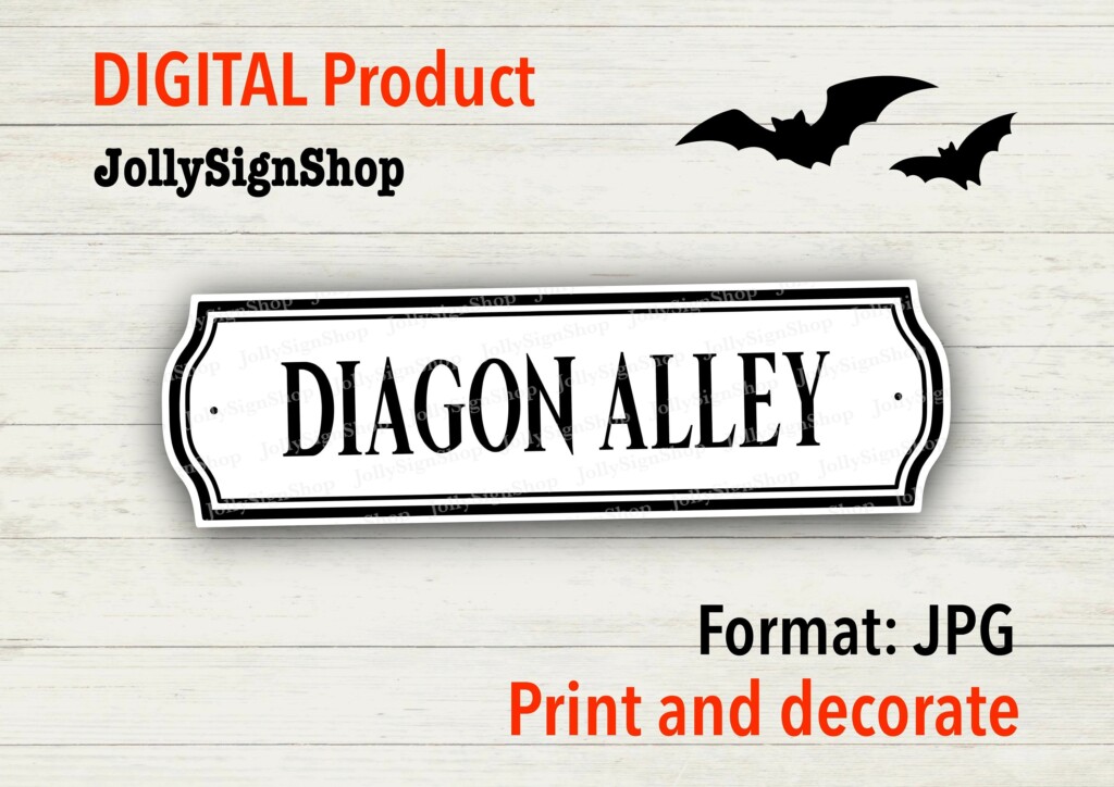 Diagon Alley Printable Street Sign DIGITAL Cheap Printable JPG Eco Friendly Party Prop Decor Etsy