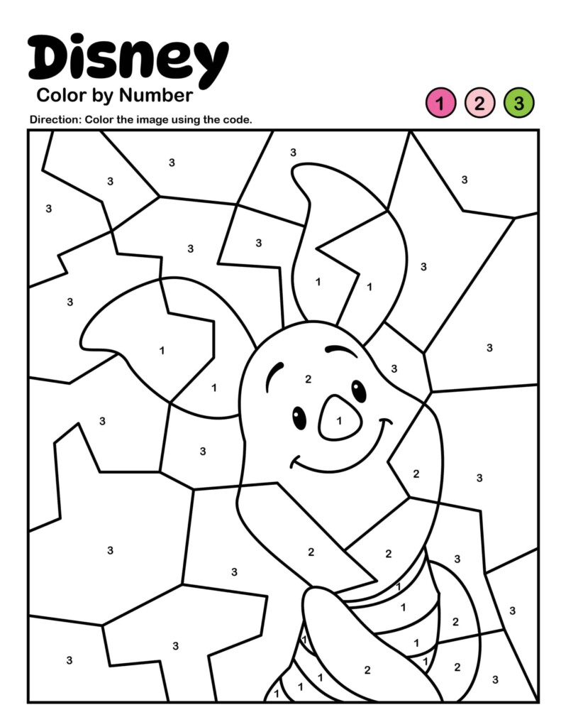 Disney Color By Number Kids Activity Zone