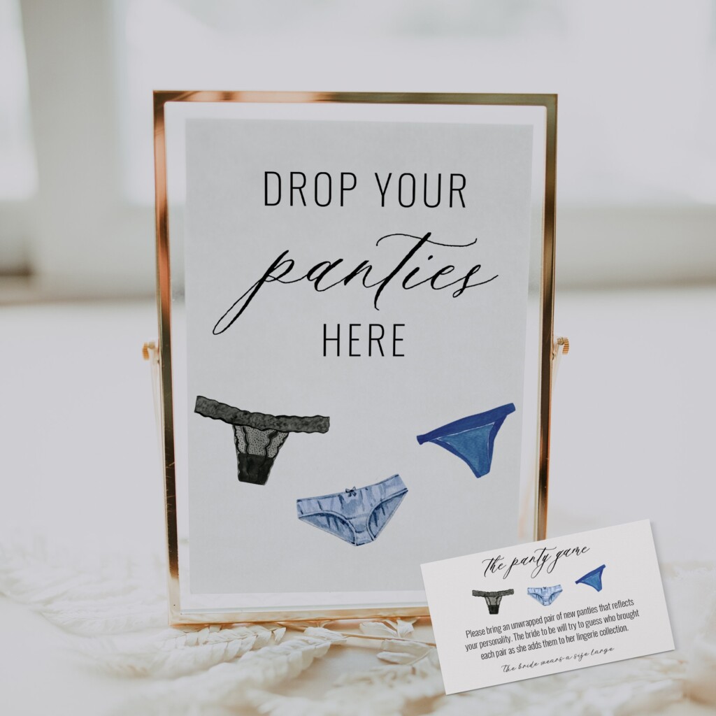 Drop Your Panties Sign And Panty Game Card Blue Lingerie Bridal Shower Bachelorette Party Printable Template INSTANT DOWNLOAD AP21 Etsy