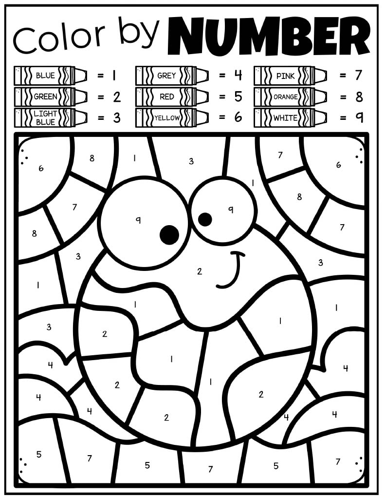 Earth Day Color By Number Kids Activity Zone