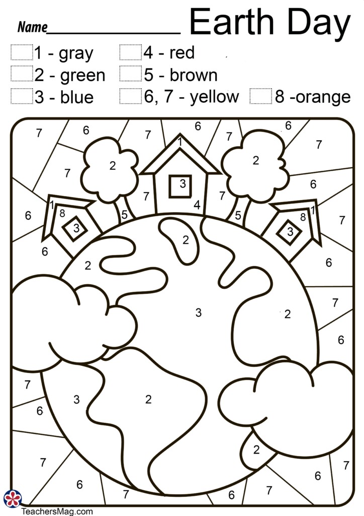 Earth Day Color By Number TeachersMag