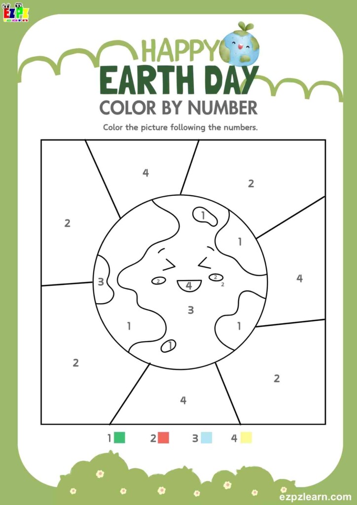 Earth Day Color By The Numbers Ezpzlearn