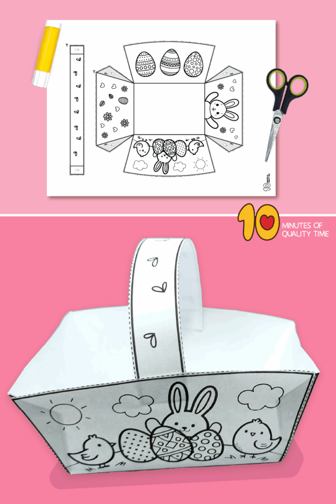 Easter Basket Template Craft 10 Minutes Of Quality Time