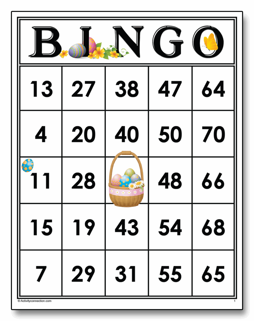 Easter Bingo Cards Printable Activity Connection