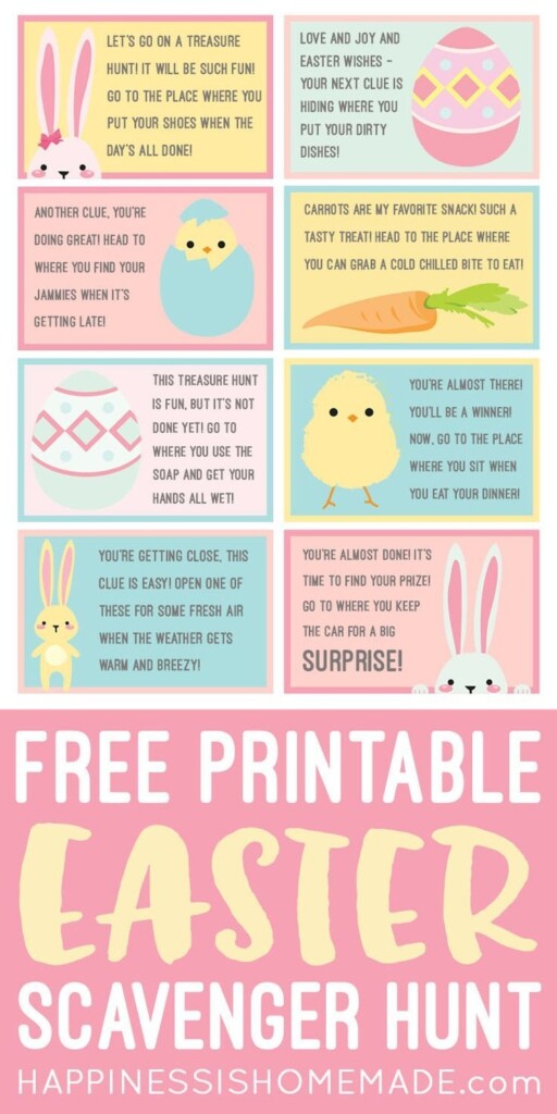 Easter Scavenger Hunt FREE Printable 