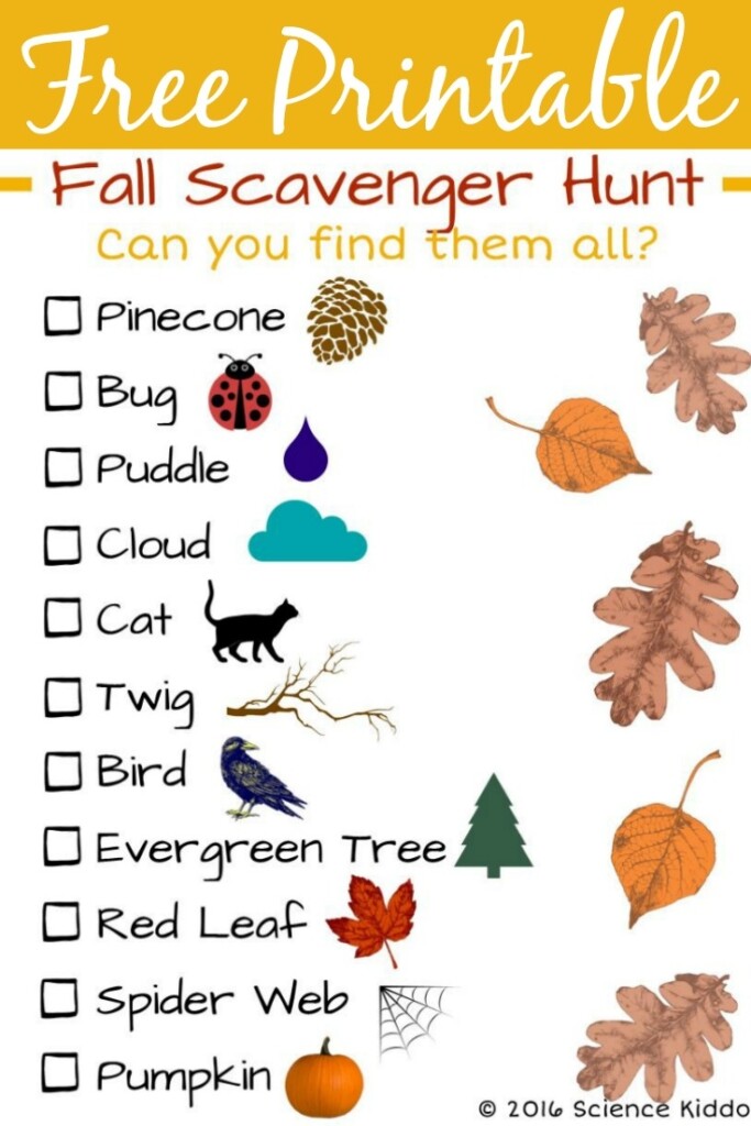 Fall Nature Scavenger Hunt For Kids The Science Kiddo