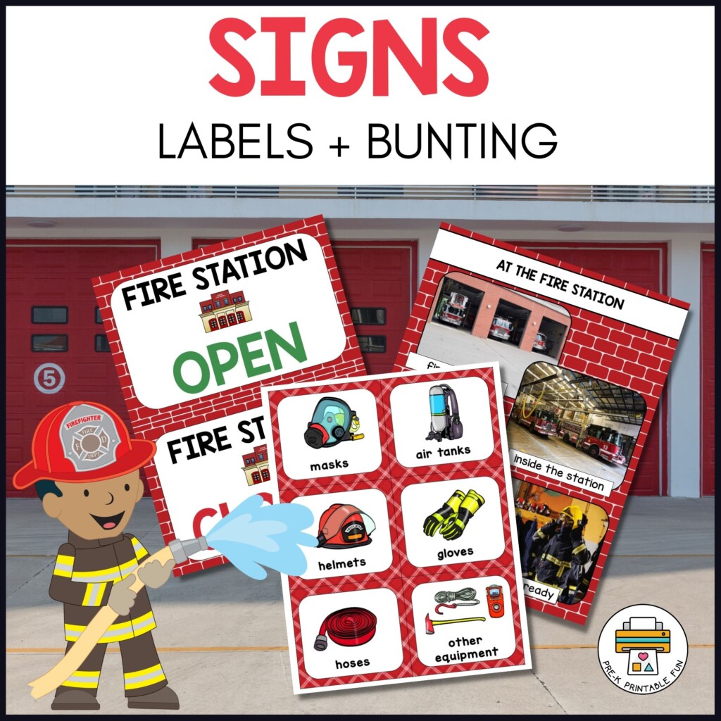 Fire Station Preschool Dramatic Play Pack