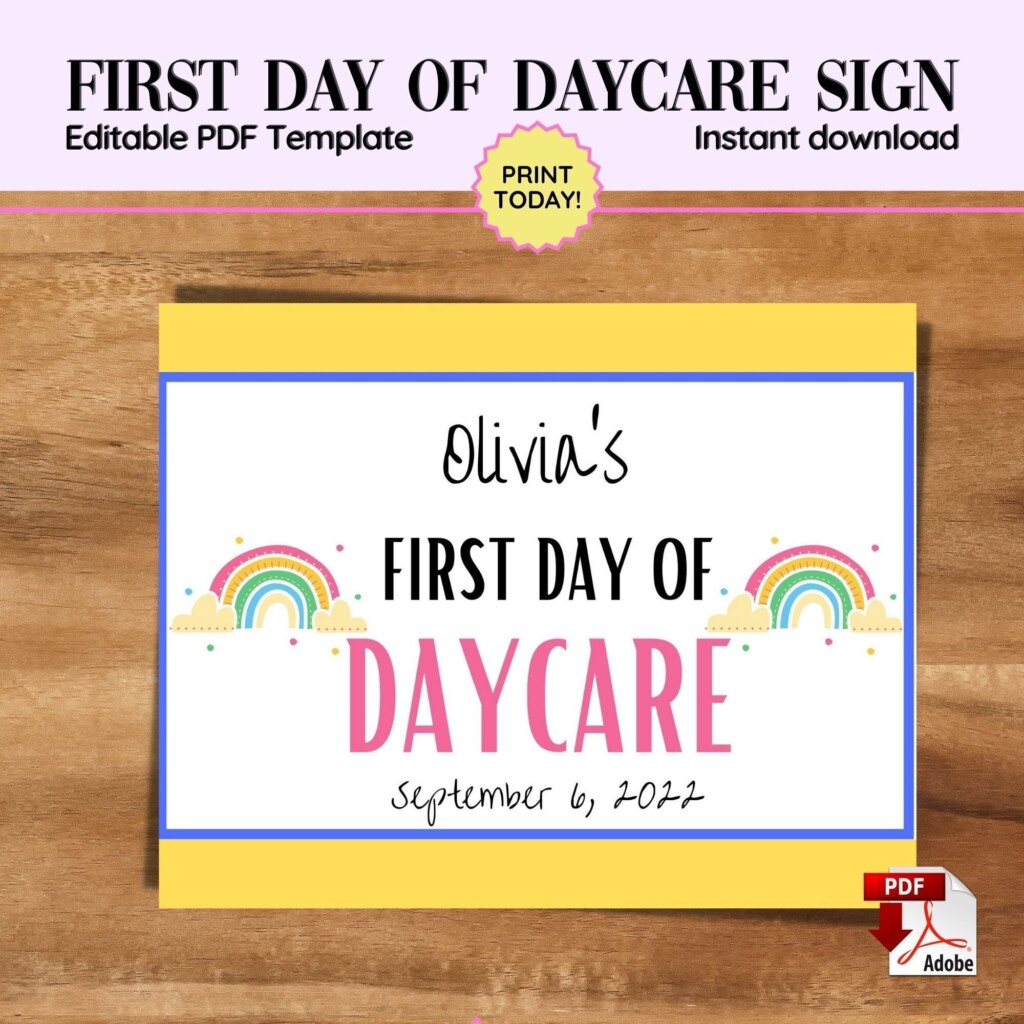 First Day Of Daycare Printable Free Printable Party Favors
