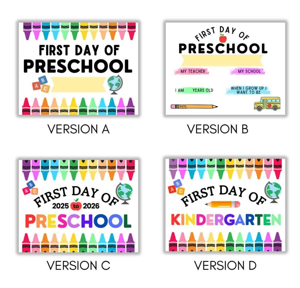 First Day Of School Signs Free Printable 