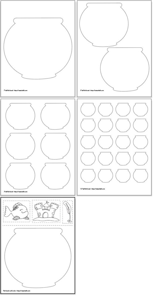 Fish Bowl Templates And Cut Color Page