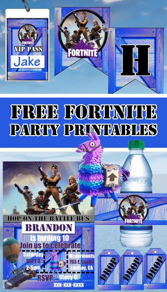 Fortnite Birthday Party Printables