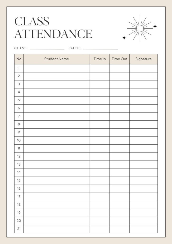 Free And Customizable Attendance Templates