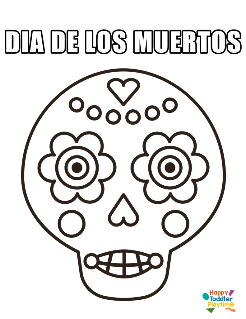 Free Dia De Los Muertos Day Of The Dead Printable Colouring Pages For Kids Happy Toddler Playtime