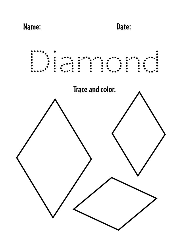 Free Diamond Worksheets For Preschool The Hollydog Blog