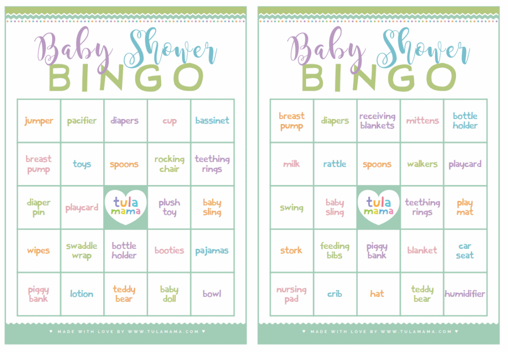 Free Printable Baby Shower Bingo