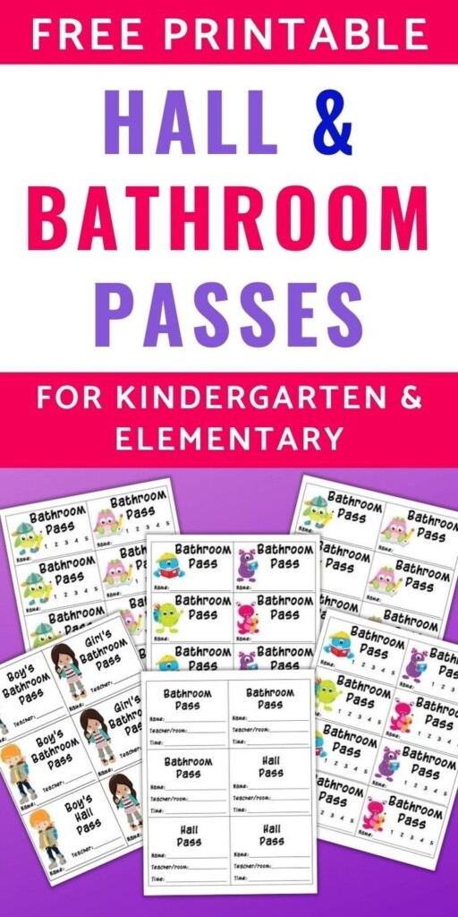 Free Printable Bathroom Passes Hall Pass Printables