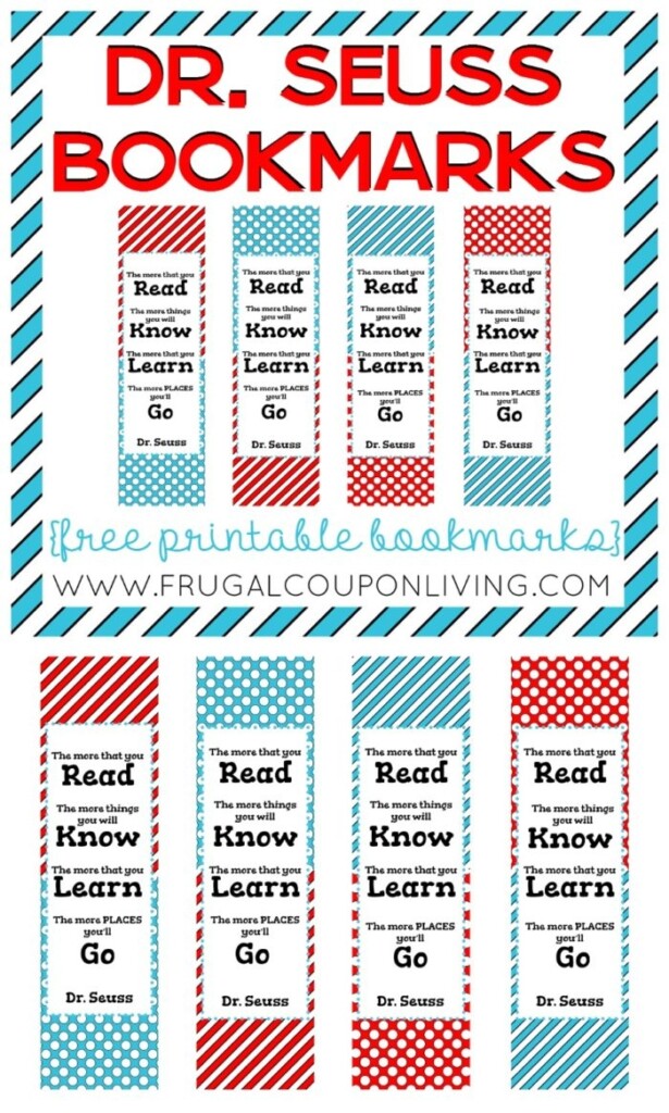 FREE Printable Dr Seuss Bookmarks
