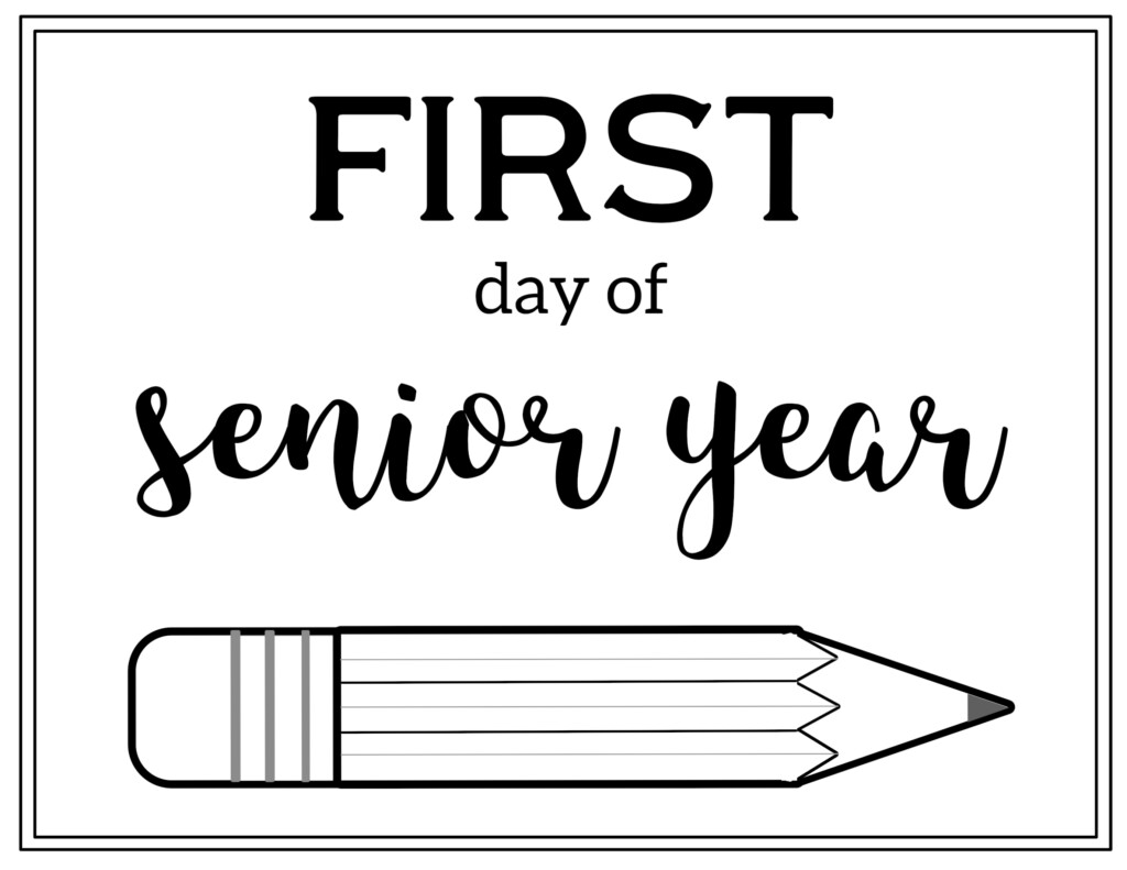 Free Printable First Day Of School Sign Pencil Paper Trail Design